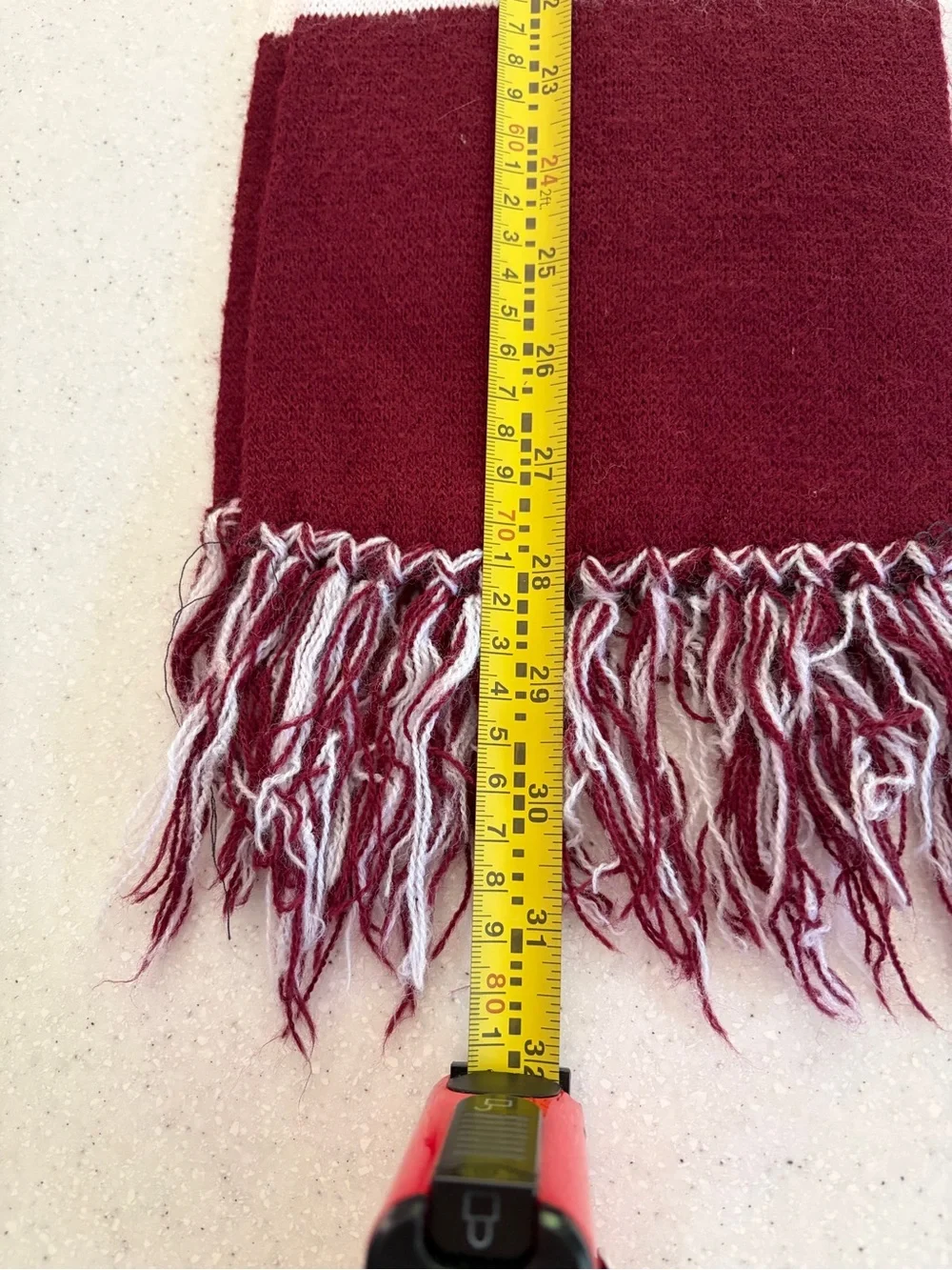 Aquinas College Maroon & White Striped Scarf! Bulldogs! Catholic College Unisex